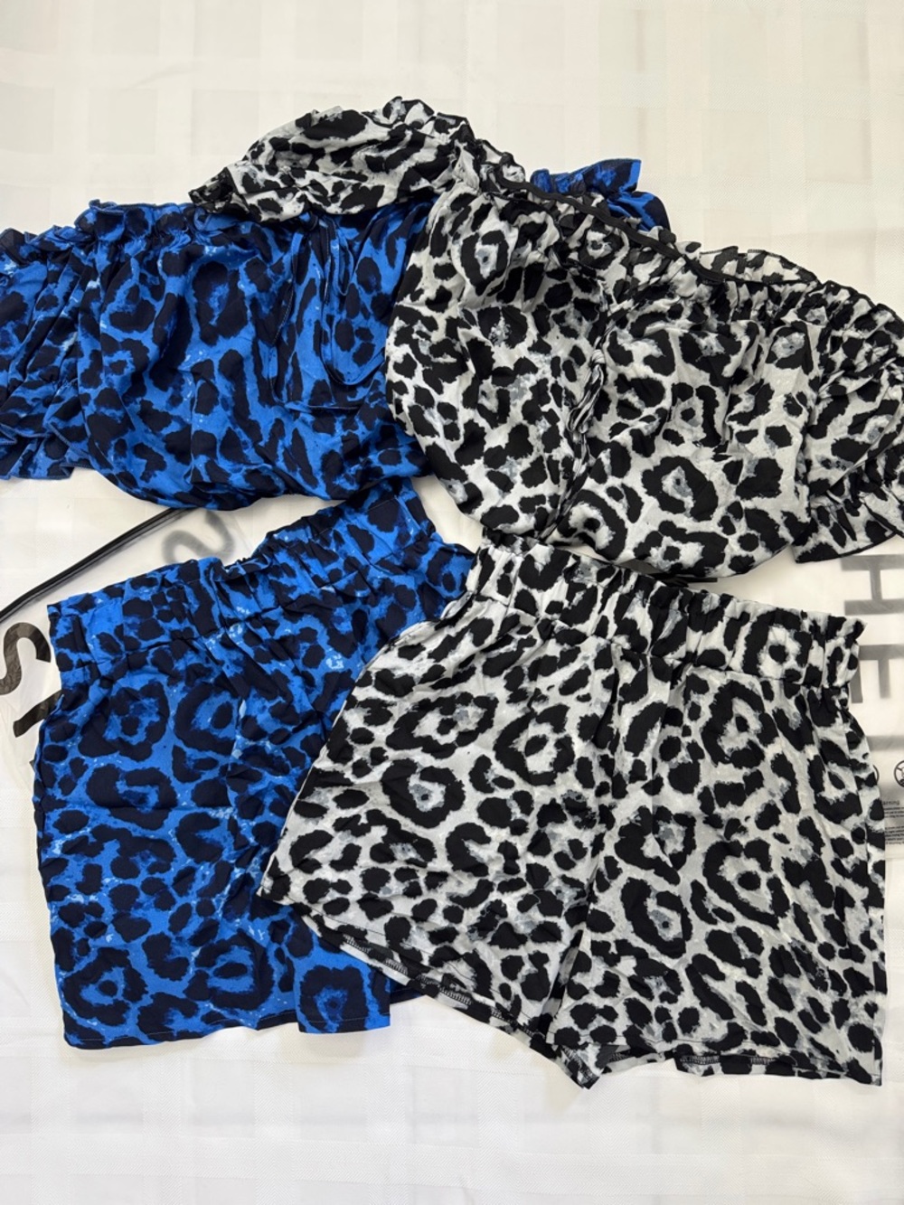 NWOT Leopard Bundle SHEIN Blue & Black and Black & White Two-Piece Sets